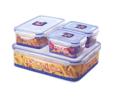 Potravinové dózy UTC SADA 4× potravinových dóz LOCK 0,47/1/3,9 l modrá/priehľadná HPL834SA
