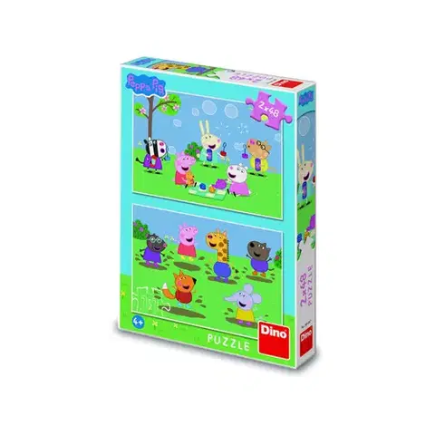 Do 49 dielikov Dino Toys Puzzle Peppa Pig a priatelia 2x48 Dino