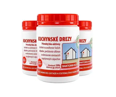 Upratovanie Baktérie do drezov - Baktoma KD 0,5kg Baktoma KD - AKCIA 2+1: 3 x 0,5 kg