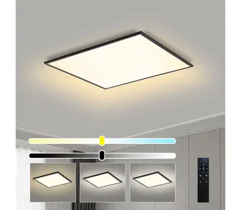 Svietidlá BRILAGI - LED Stmievateľné svietidlo SLIMFRAME LED/58W/230V 60x60 cm čierne + diaľkové ovládanie BRI177