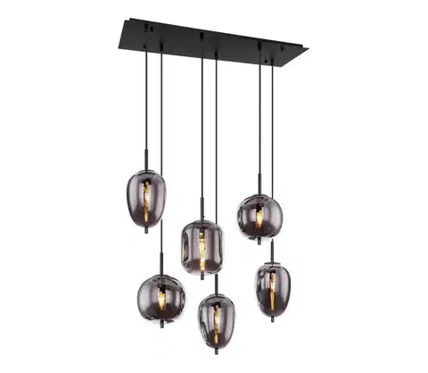 Svietidlá Globo 15345-6 - Luster na lanku BLACKY 6xE14/40W/230V čierna 15345-6