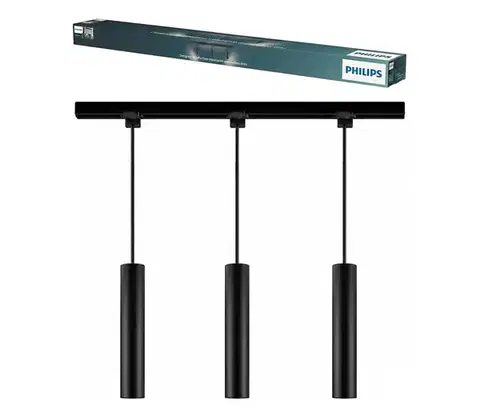 Svietidlá Philips - Závesné svietidlo so závesným lankom do lištového systému EASYLINK 3xGU10/7W/230V 1m čierne 8721103091284