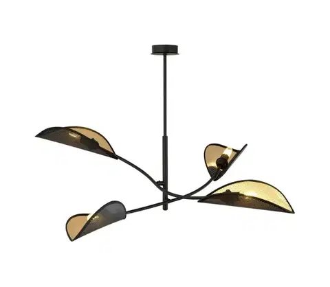 Svietidlá EMIBIG Luster na tyči LOTUS 4xE14/10W/230V čierna/zlatá 1106/4