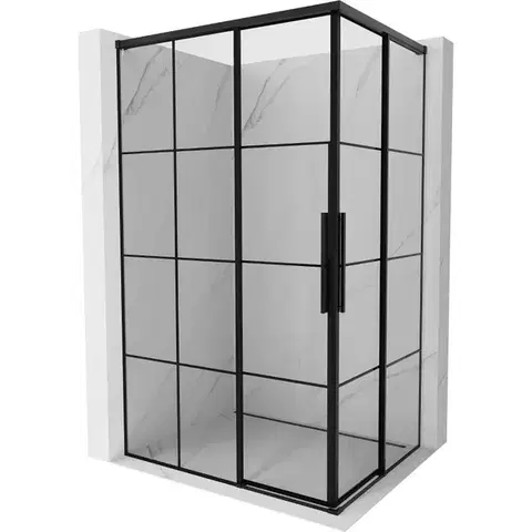 Sprchovacie kúty MEXEN/S - Rox Duo sprchovací kút posuvný 95 x 85, čierna kratka, čierna 8C2D-095-085-70-77
