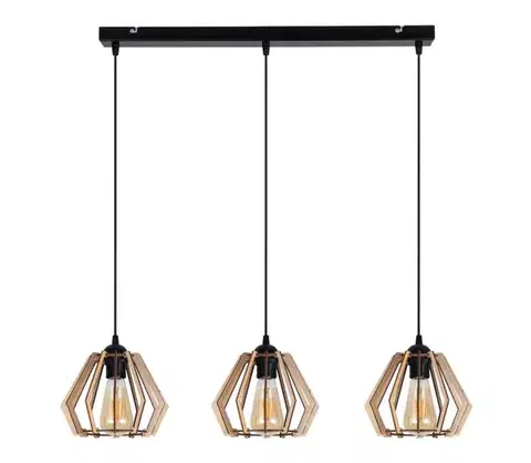 Svietidlá  Luster na lanku BERGO 3xE27/60W/230V čierna 0004