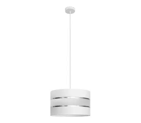 Svietidlá  Luster na lanku HELEN 1xE27/15W/230V pr. 35 cm biela W-KM 0803/1 WT+SL+MAT