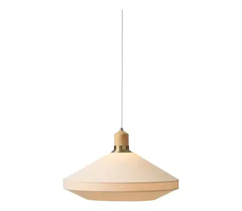 Svietidlá Halo Design 744305 - luster na kábli PARIS 1xE27/40W/230V, priemer 56 cm, krémová/mosadz/dub 744305