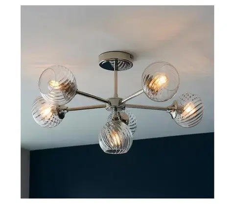 Svietidlá Endon 104050 - Luster na tyči ALLEGRA 6xE14/7W/230V lesklý chróm/číra 104050