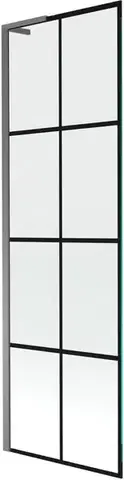 Sprchové dvere MEXEN/S - Next L vaňová zástena FIX 60 x 150, čierna vzor, grafit metal 895-060-000-03-77-95