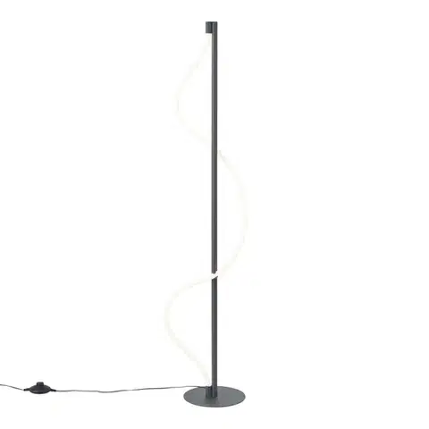 Stojace lampy Moderná stojaca lampa čierna vrátane LED 3-stupňové stmievanie - Twirl