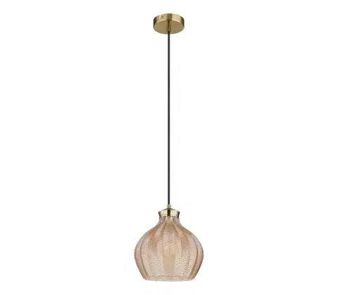 Svietidlá Globo 15898H - Závesný luster na lanku JESSICA 1xE27/60W/230V pr. 22 cm zlatý 15898H