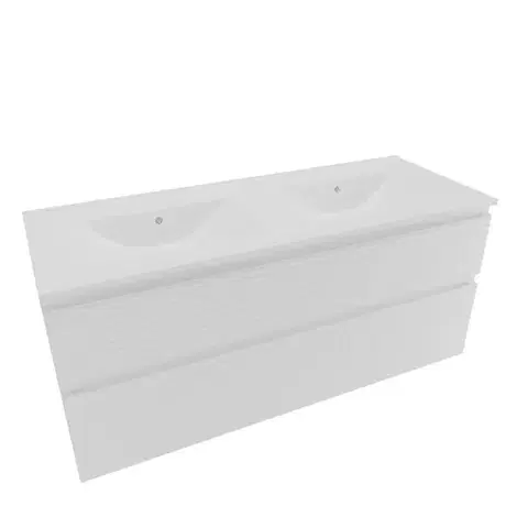 Kúpeľňový nábytok Kúpeľňová skrinka 2 zásuvková s umývadlom Naturel Savona 118x53x44, 8 cm biela lesk SAVONA2120BI SAVONA2120BI