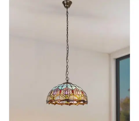 Svietidlá BRILAGI - Tiffany vitrážový luster na reťazi LORAS 2xE27/60W/230V 63007