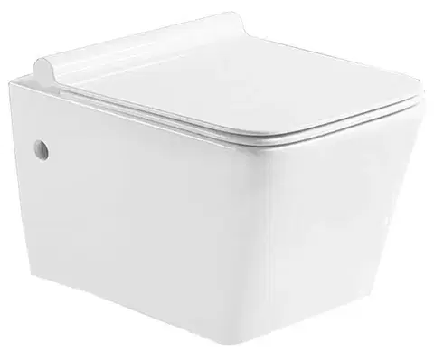 Záchody MEXEN - Cube Závesná WC misa vrátane sedátka s slow-slim, duroplast, biela 30924000