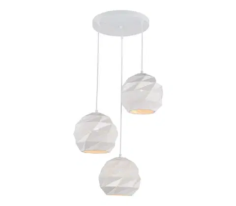 Svietidlá  PND-2424-3S-WH - Luster na lanku PALERMO 3xE27/40W/230V biela PND-2424-3S-WH