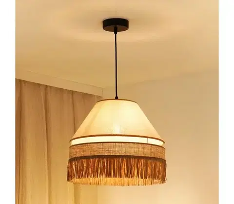 Svietidlá BRILAGI -Luster na lanku WINNETOU AVIGNION 1xE27/15W/230V pr. 35 cm hnedá/krémová 608763