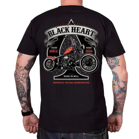 Pánske tričká Tričko BLACK HEART Orange Chopper čierna - M