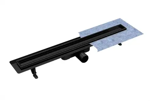 Sprchovacie kúty BESCO - Odtokový žľab VIRGO NERO DUO - Rozmer A - 80 cm ZLOL80VN