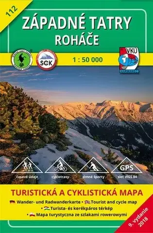 Turistika, skaly Západné Tatry - Roháče - TM 112 - 1: 50 000