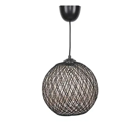 Svietidlá  Luster na lanku JUTE 1xE27/60W/230V čierna 390FLH1545