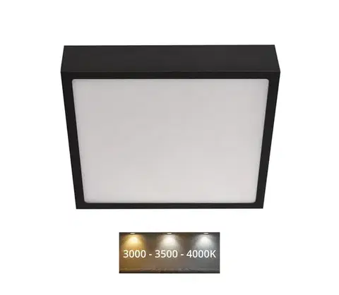 Svietidlá  LED Stropné svietidlo LED/21W/230V 3000/3500/4000K 22,5x22,5 cm čierna ZM6343
