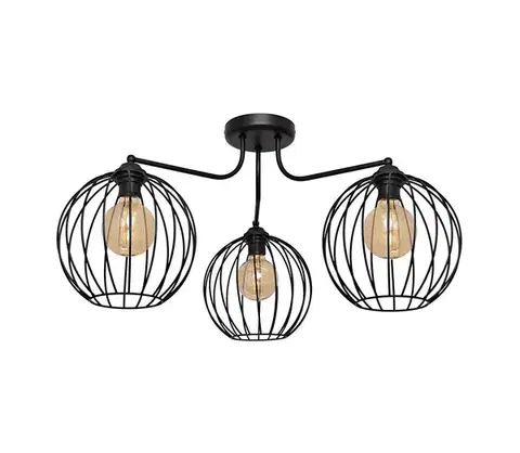 Svietidlá  Luster prisadený MERCURE 3xE27/15W/230V čierna P-1388/3 BK