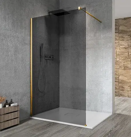 Sprchové dvere GELCO - VARIO GOLD jednodielna sprchová zástena na inštaláciu k stene, dymové sklo, 700  GX1370GX1016