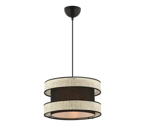 Svietidlá  Závesný luster na lanku HALO 1xE27/60W/230V čierna/krémová 390FLH2453