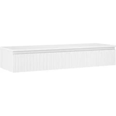Kúpeľňový nábytok MEXEN/S - Rivel kúpeľňová skrinka pod umývadlo 140 cm s doskou, 1 šuplík, reliéf, biela mat 91A20-14023-1-BFC01