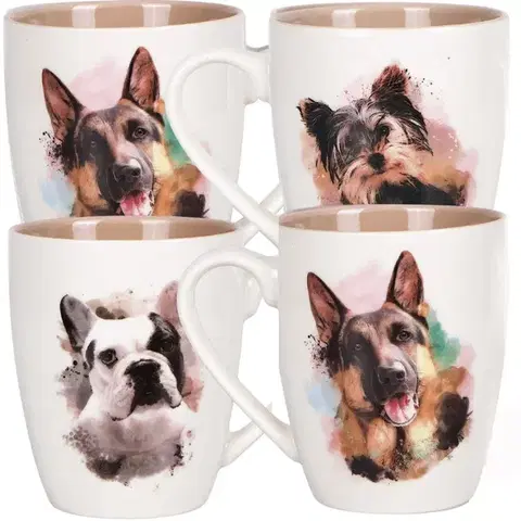 Hrnčeky, šálky, podšálky VERONI - Hrnček 360ml Dog rôzne motívy