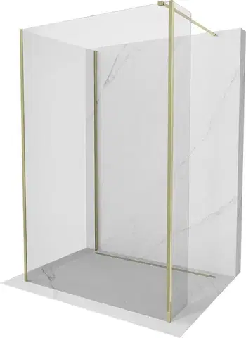Sprchové dvere MEXEN/S - Kioto Sprchová zástena WALK-IN 110 x 110 x 40, transparent, zlatá 800-110-110-221-50-00-040