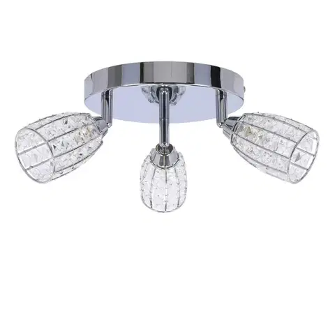 Stropná svetla Stropná lampa Shiba chrómový plafón 3x15W tienidlo g9 priehľadné