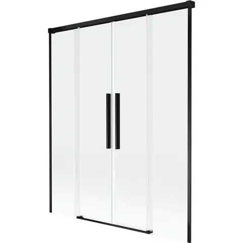 Sprchové dvere MEXEN/S - Rox vaňová zástena 2-krídlová posuvná 150 x 150, transparent, čierna 8C9-150-002-70-00