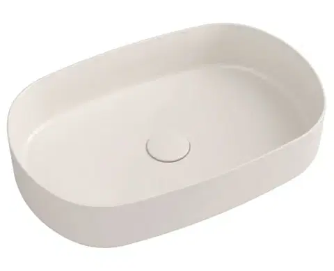 Umývadlá ISVEA - INFINITY OVAL keramické umývadlo na dosku, 55x36cm, Ivory 10NF65055-2K