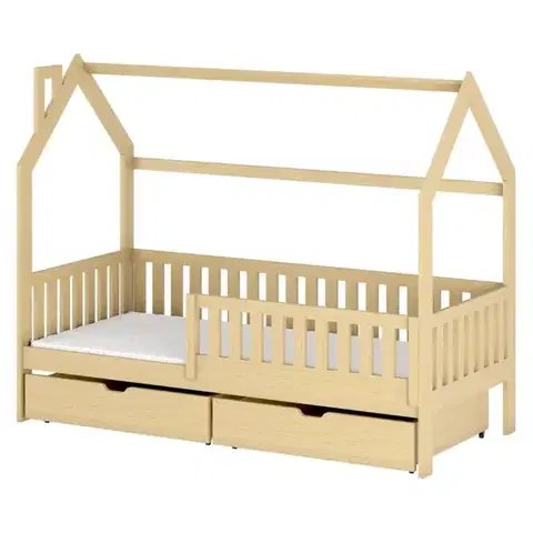 Detské postele Posteľ Domček Natan 90x200 borovica