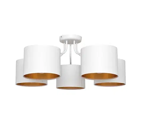 Svietidlá  Luster prisadený ALBA 5xE27/15W/230V biela/zlatá P-2015/5 WT+GO