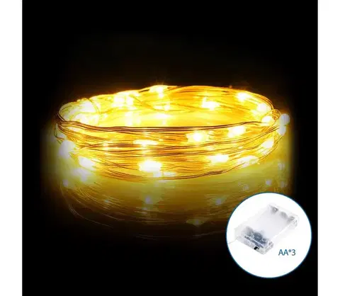 Vianočné dekorácie  B.V.  - LED reťaz 100xLED/3xAA 10,3m teplá biela B10303KO8