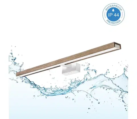 Kúpeľňové zrkadlá BRILAGI-LED Kúpeľňové osvetlenie zrkadla 3v1 WOODY MIRROR LED/15W/230V 80 cm IP44 biela/dub 8590828039310