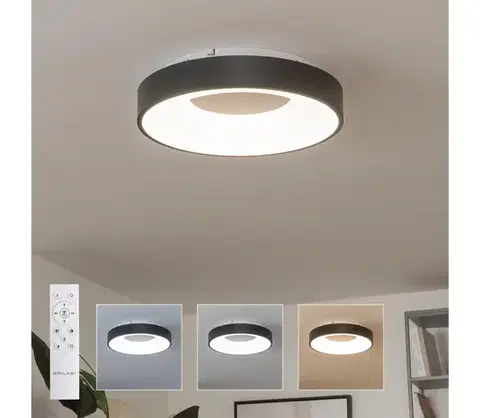 Svietidlá BRILAGI - stmievateľné LED stropné svietidlo FALCON II LED/67W/230V priemer 40 cm čierne s diaľkovým ovládaním BRC2668-400/CR