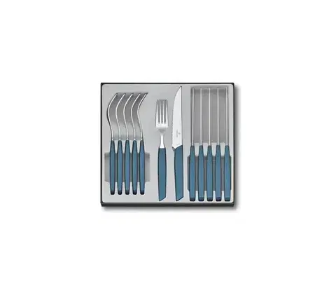 Nože Victorinox - 12-dielna sada príborov SWISS MODERN, modrá 6.9096.12W2.12