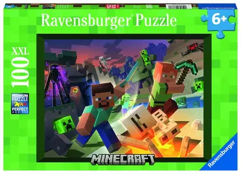 XL dieliky Ravensburger Puzzle Minecraft: Monštrá z Minecraftu 100 XXL Ravensburger