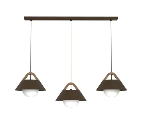 Svietidlá  Luster na lanku FUNDA 3xE27/15W/230V hnedá 4210A