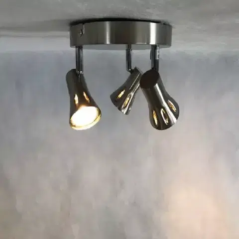 Moderné lampy do obývačky Luster GU1058-3R Saténový chróm LS3