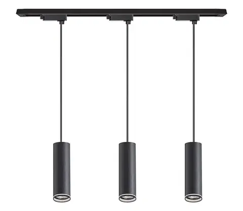 Svietidlá  Závesné svietidlo na lane v lištovom systéme PIPE 3xGU10/10W/230V čierne ML2079