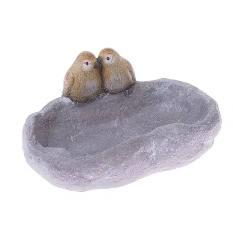 Záhradné slnečníky a doplnky Keramické napájadlo pre vtáčiky Bird´s love, 20,2 x 10,3 x 15,7 cm