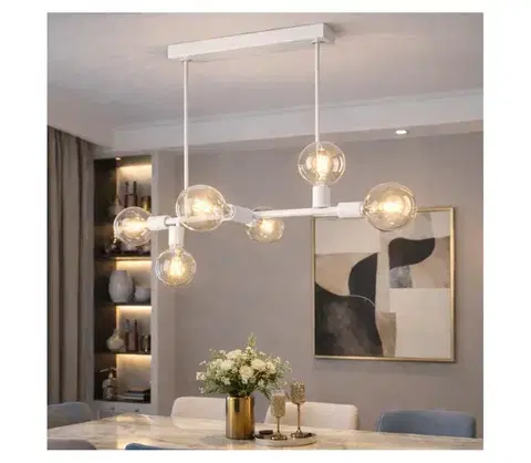 Svietidlá  Luster na tyči ASTRID 6xE27/60W/230V biela LM-6.146/BIAŁY MAT