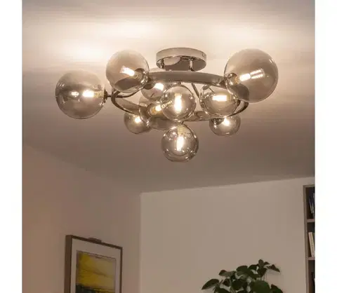 Svietidlá BRILAGI - LED Prisadený luster MILLA 10xG9/3W/230V čierny chróm/dymová 9010-10CS