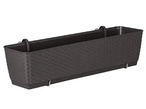Kvetináče a truhlíky NABBI DRL500PW plastový balkónový kvetináč 49,2 cm hnedá