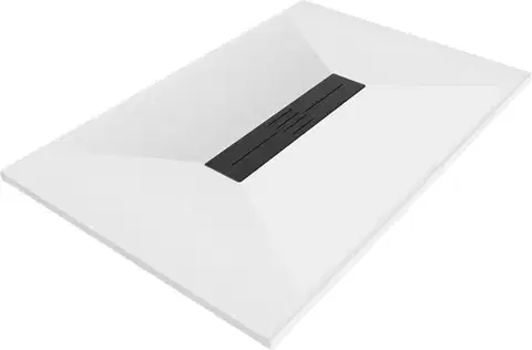 Vane MEXEN/S - Toro obdĺžniková sprchová vanička SMC 130 x 70, biela, mriežka čierna 43107013-B