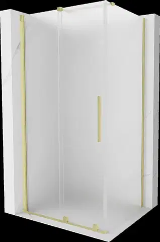 Sprchovacie kúty MEXEN/S - Velár sprchovací kút, posuvné dvere 110 x 120, dekor, zlato kartáčovaná 871-110-120-31-55